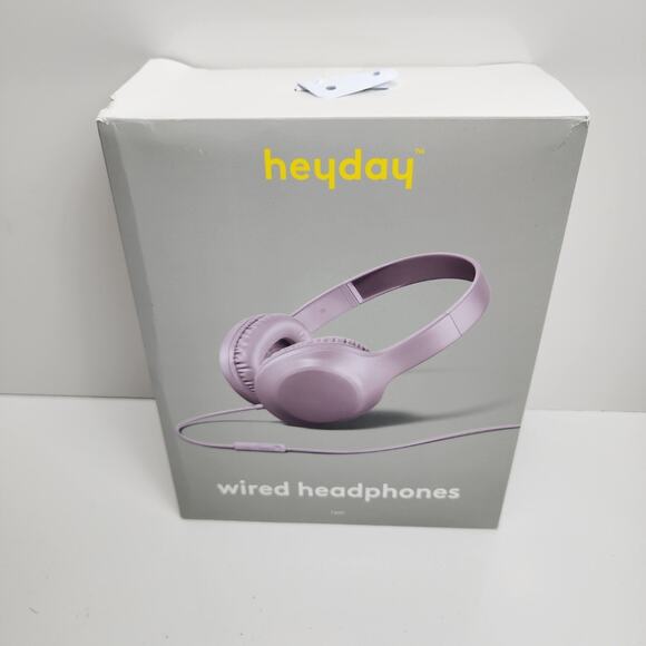 Heyday Brand Wired Soft Purple Cushioned On-Ear Headphones NEW in Box - Picture 1 of 5